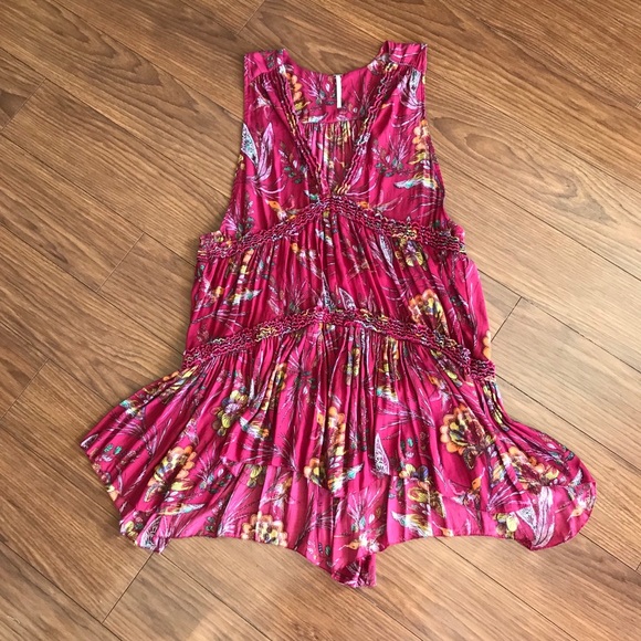 FREE PEOPLE Purple Haze Floral Tunic Top Size Medium - Picture 5 of 6